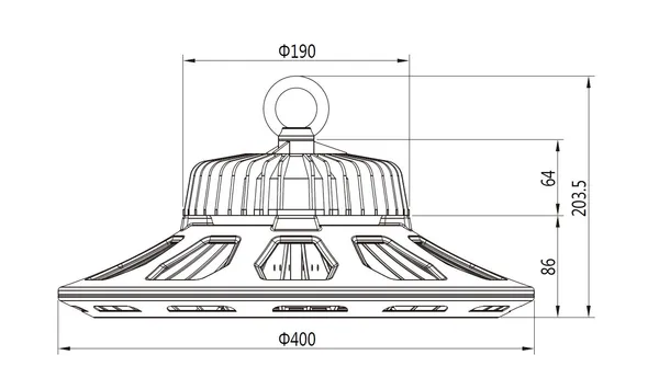 Synergy 21 LED Spot Pendelleuchte UFO 200W für Industrie/Lagerhallen nw 120°