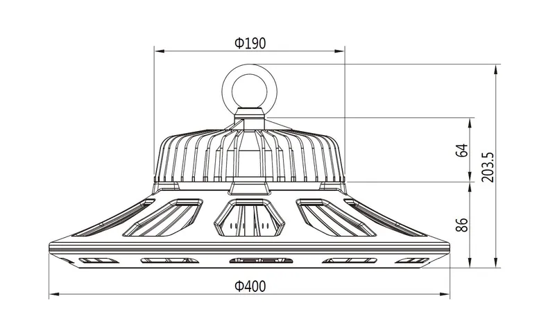 Synergy 21 LED Spot Pendelleuchte UFO 200W für Industrie/Lagerhallen nw 120°