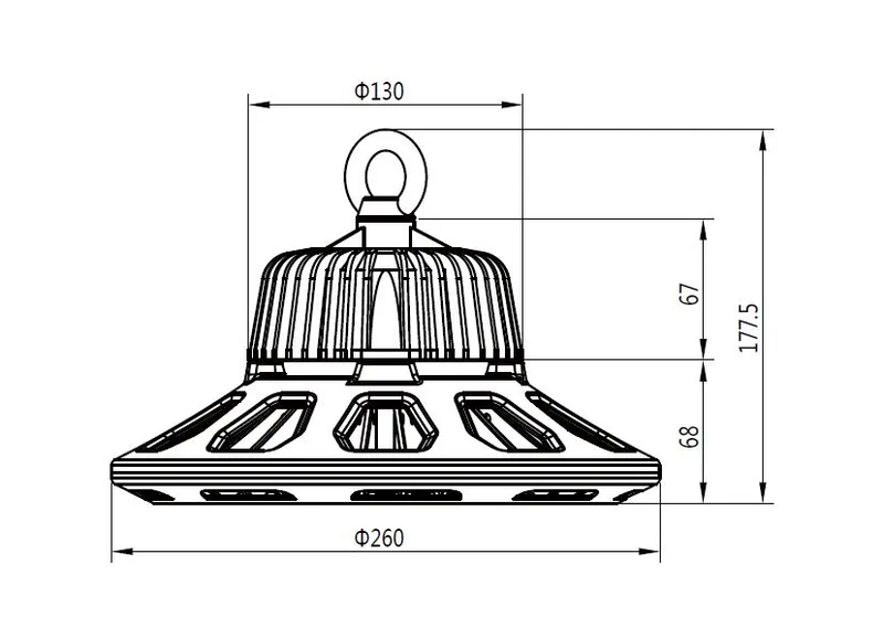 Synergy 21 LED Spot Pendelleuchte UFO 120W für Industrie/Lagerhallen ww 120°