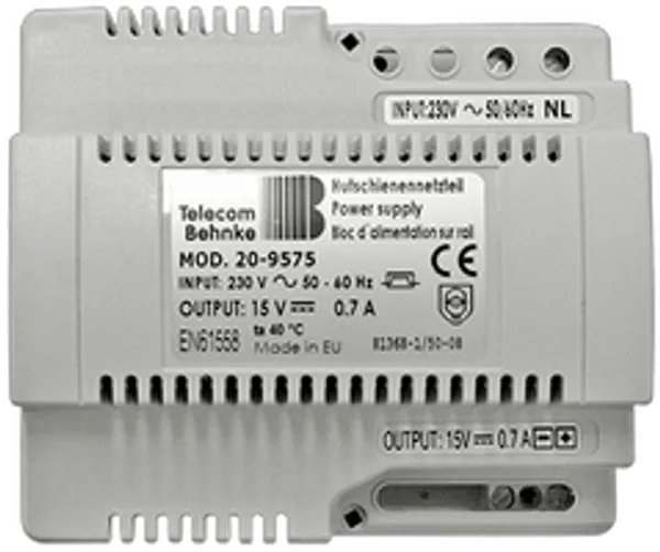 Behnke HSNT Netzteil 15V=700 mA für "Triphonie" Hutschiene