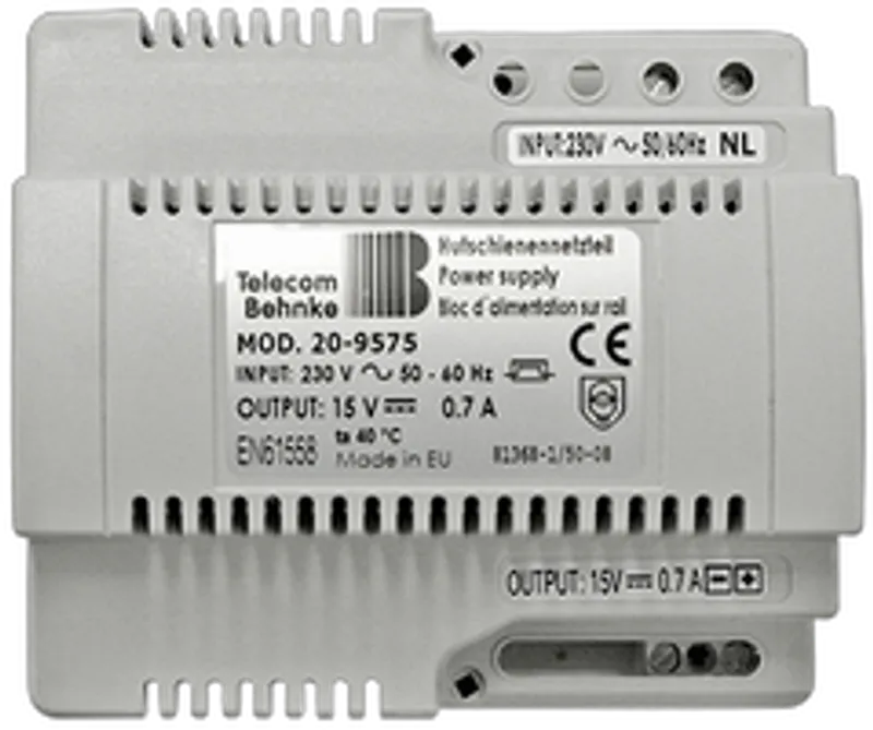 Behnke HSNT Netzteil 15V=700 mA für "Triphonie" Hutschiene