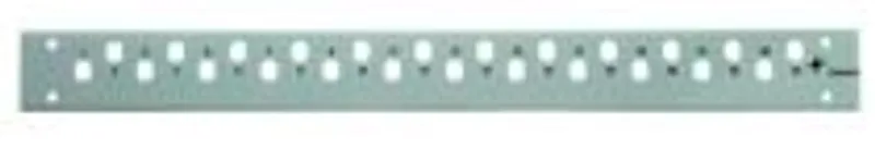 Telegärtner Patch Panel LWL Provi V zbh Blende LC-D 12x 1HE mit 12 LC-Duplex-Ports in grauer Metallfront für 19-Zoll-Racks.