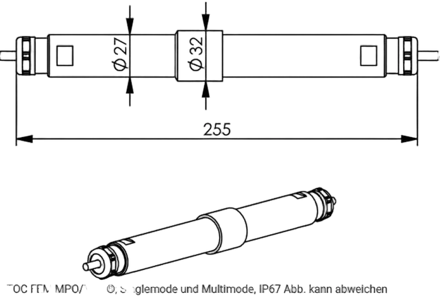 Telegärtner LWL, Verbindungsmodul, IP67, MPO/MTP-Kupplung, Single-/Multimode, TOC FEM