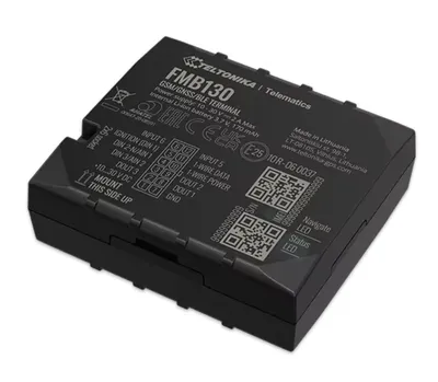 Черный прямоугольный Teltonika FMB130 GPS-трекер для транспортных средств с 2G/GSM, GNSS, BLE 4.0 и настраиваемыми входами,