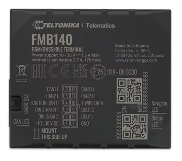 Teltonika · Tracker GPS · FMB140 · Fahrzeug · GNSS/GSM/BLE 4.0