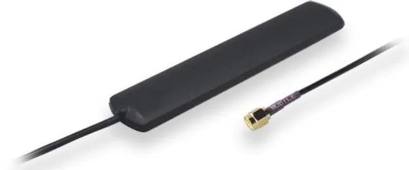 Teltonika Mobile Self-Adhesive SMA LTE Antenna 2dBi für RUT Series, schwarzer rechteckiger Antennenkörper mit abgerundeten