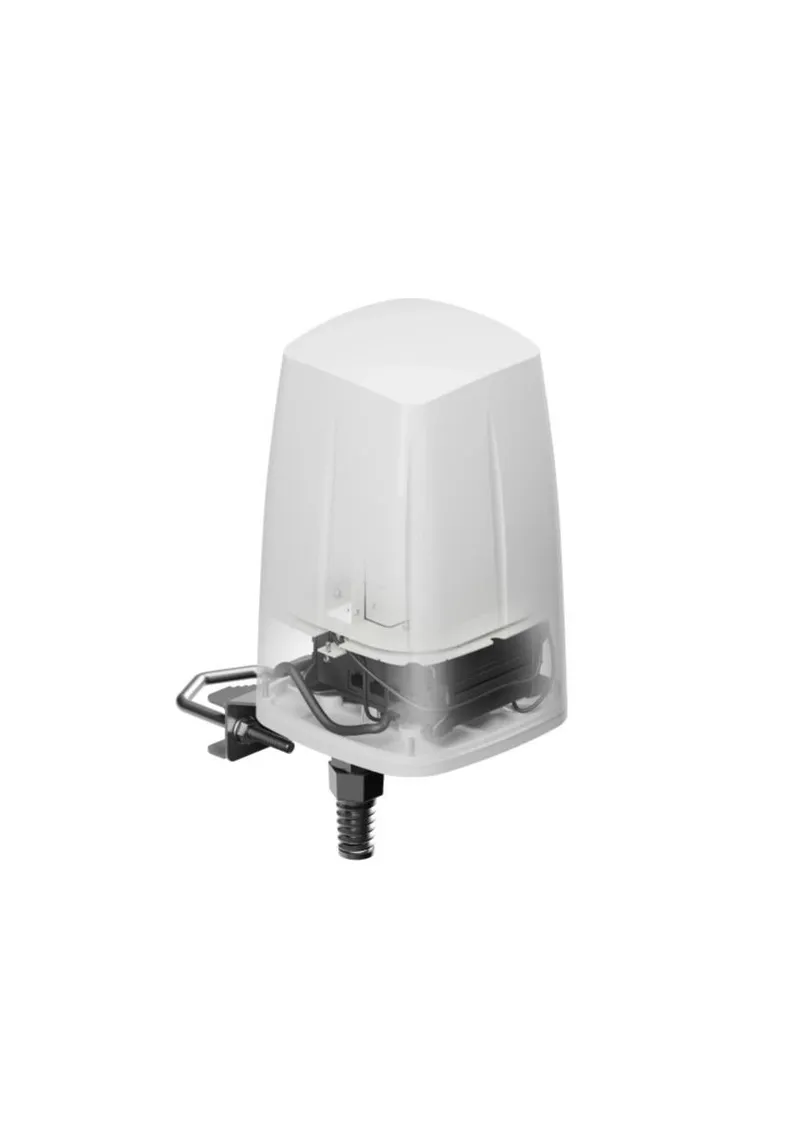 Teltonika Outdoor LTE/Wi-Fi/GPS Antenne für RUT9-Serien Router, weißes Gehäuse mit schwarzer Elektronik, montiert auf