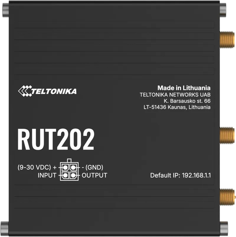 Teltonika · Router · RUT202 · Kompakter industrieller Dual-SIM-Router