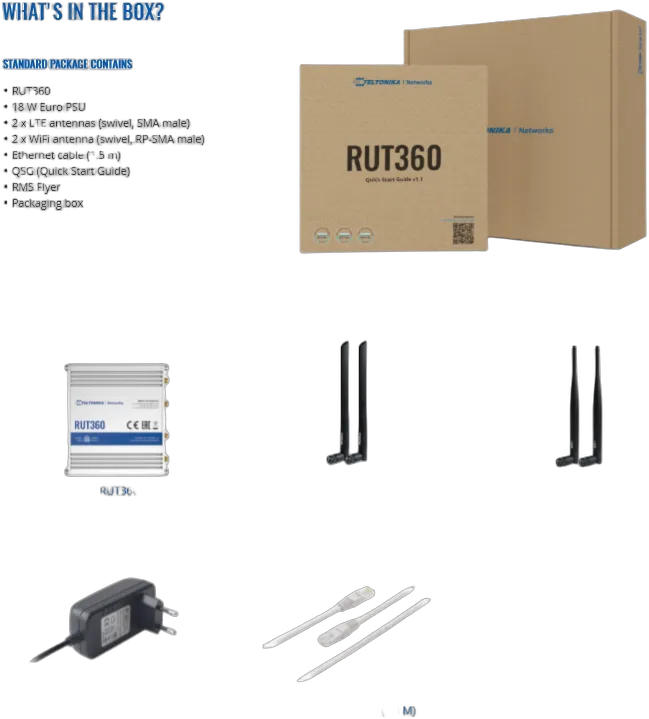 Teltonika · Router · RUT360 · Kompakter-4G/LTE CAT6 Router Teltonika · Router · RUT360 · Kompakter-4G/LTE CAT6 Router