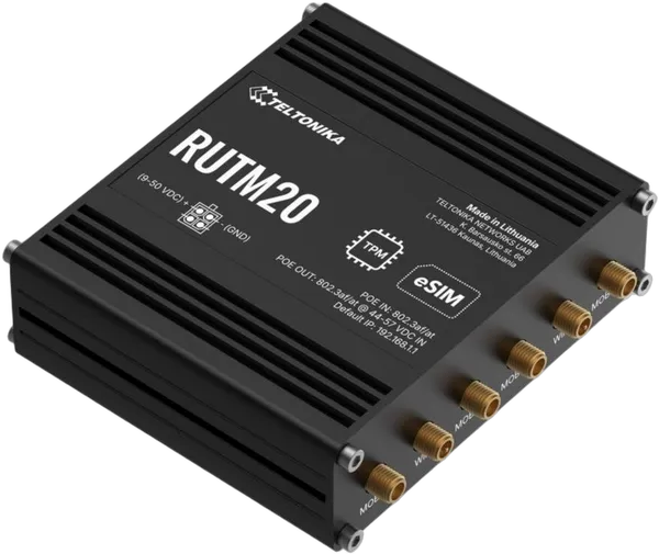 TELTONIKA NETWORKS RUTM20 5G/LTE DUAL SIM eSIM POE Router with GLOBAL Telit Modem
