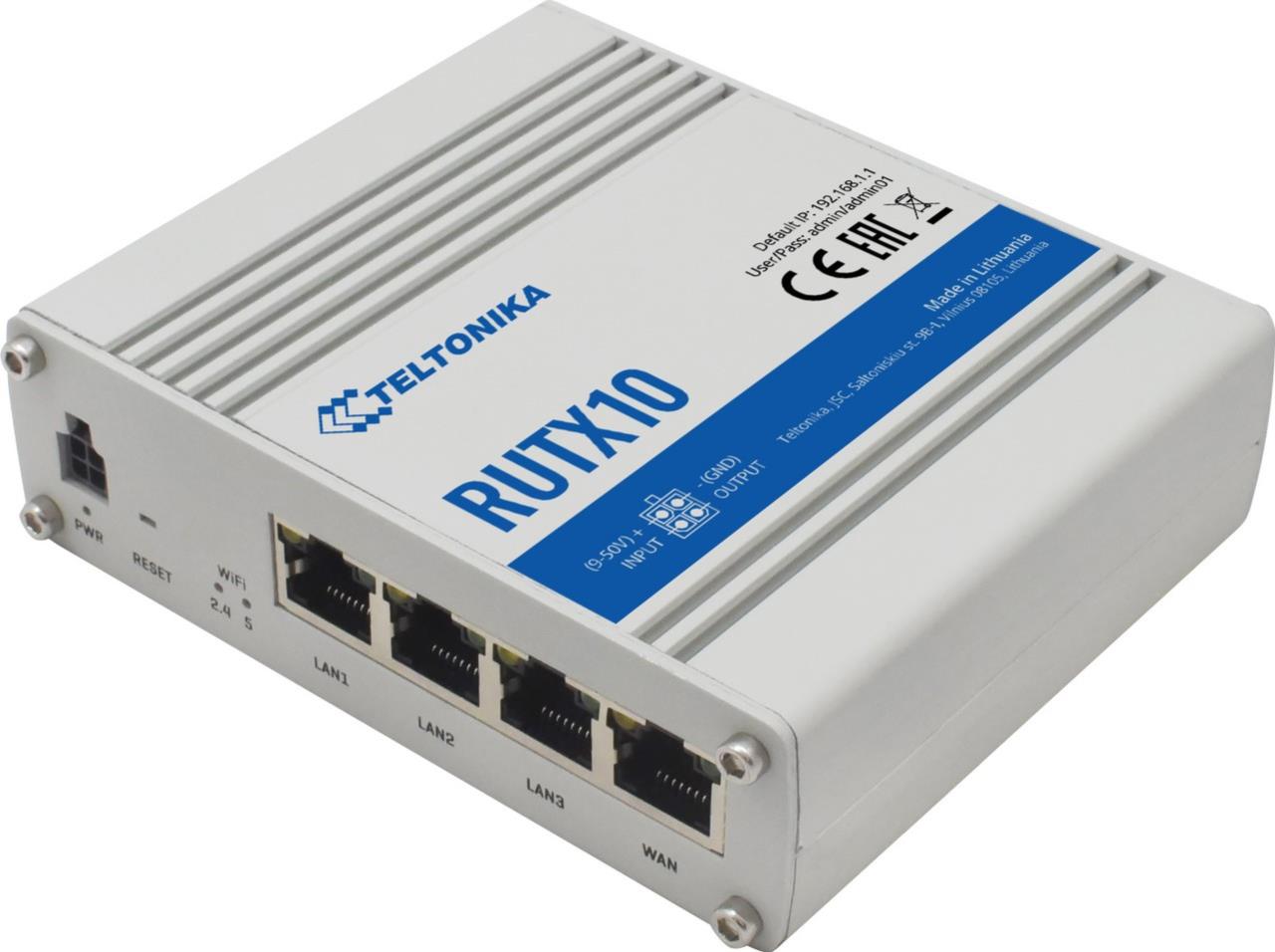 Teltonika RUTX10 Dual-Band Gigabit Ethernet-Router mit Bluetooth LE