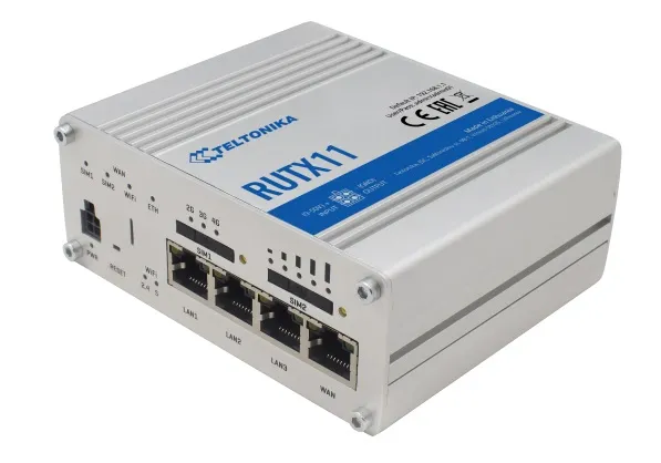 Teltonika · Router · RUTX11 · LTE CAT6 Router WLAN, Dual Band WiFi  (Wave-2 802.11ac), 4x Gigabit LAN Port, Bluetooth, 2 SIM, USB, GNSS, M2M · eSIM