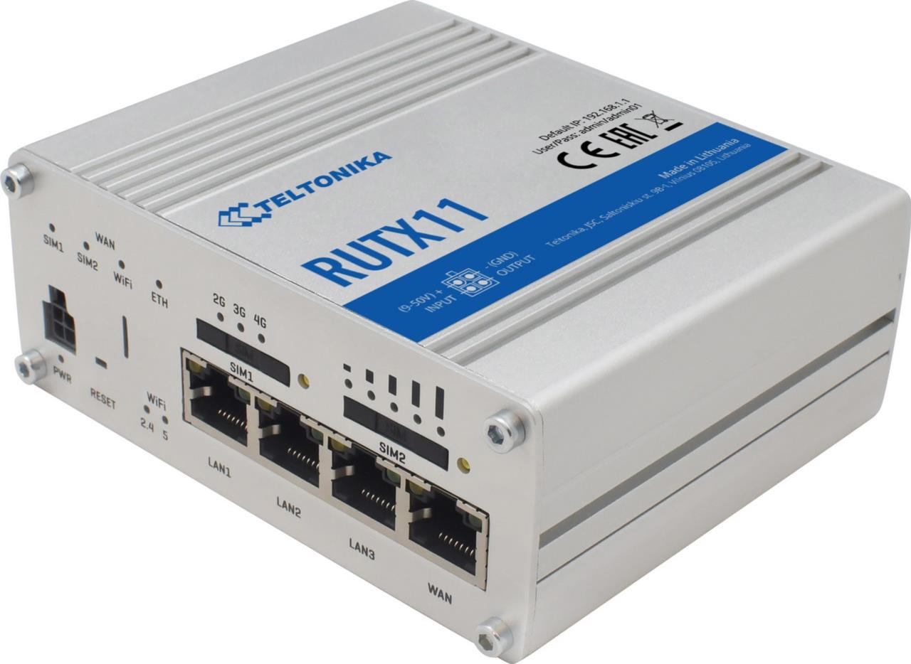 Teltonika RUTX11 LTE CAT6 Dual-SIM-Router mit Dual-Band-Wi-Fi und GNSS