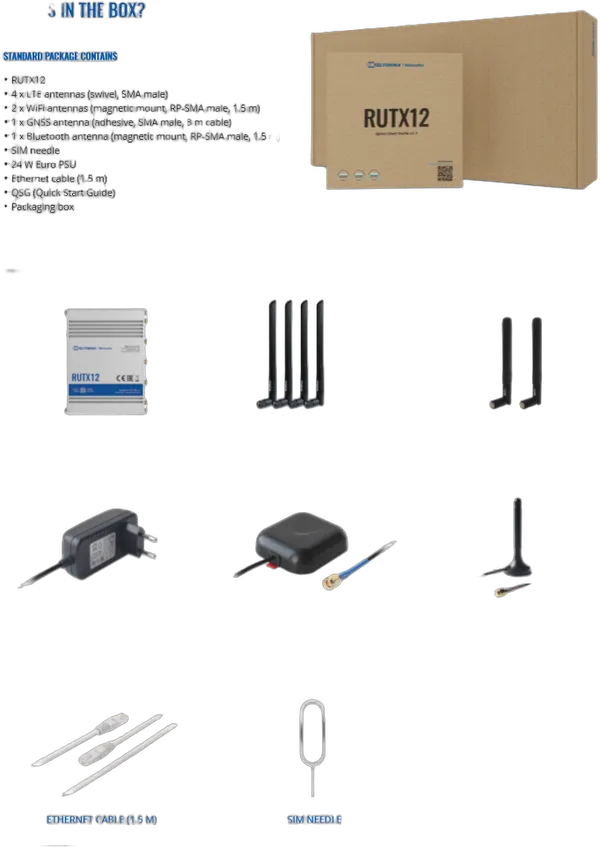 Teltonika · Router · RUTX12 · Dual LTE CAT6 Router WLAN, Dual Band WiFi  (Wave-2 802.11ac), 2 SIM