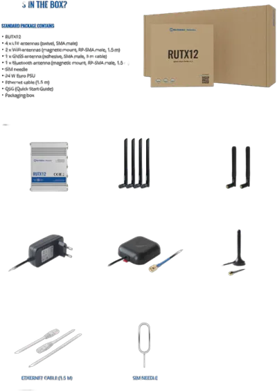 Teltonika · Router · RUTX12 · Dual LTE CAT6 Router WLAN, Dual Band WiFi (Wave-2 802.11ac), 2 SIM