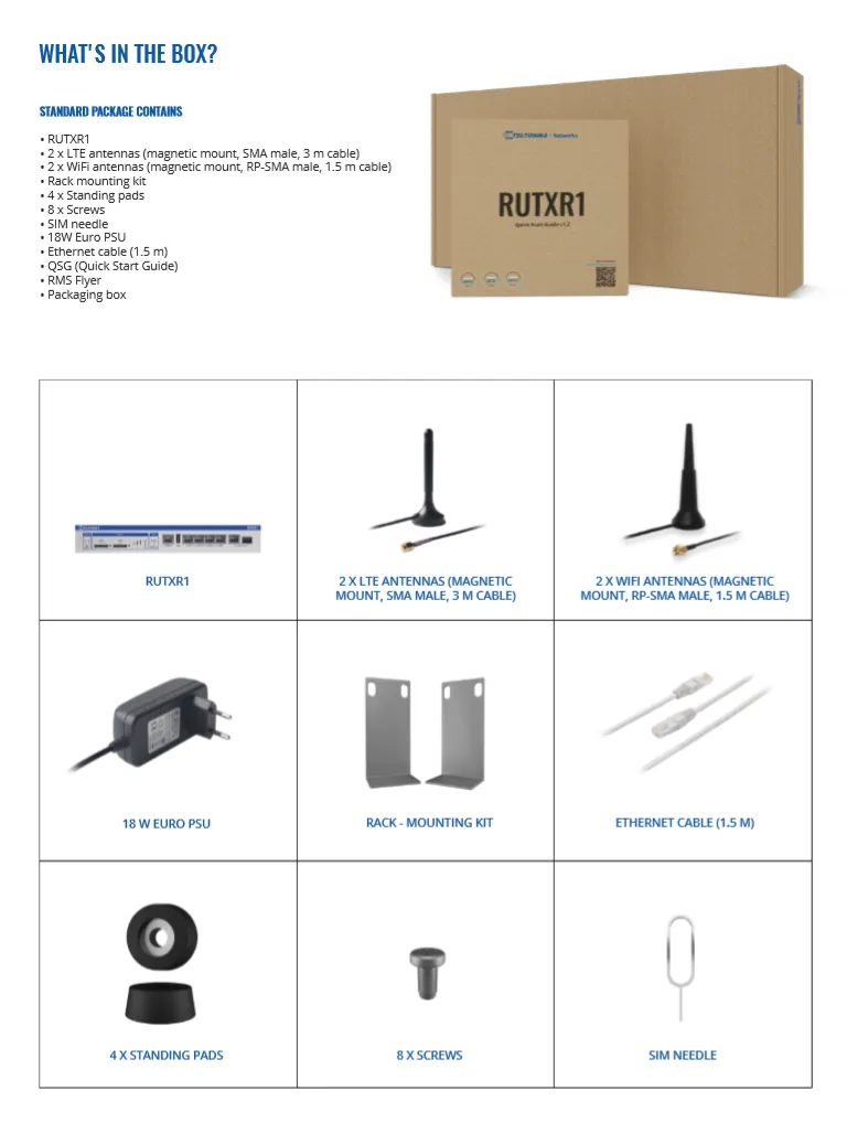 Teltonika · Router · RUTXR1 · SFP · LTE · WAN / 19" Winkel inklusive