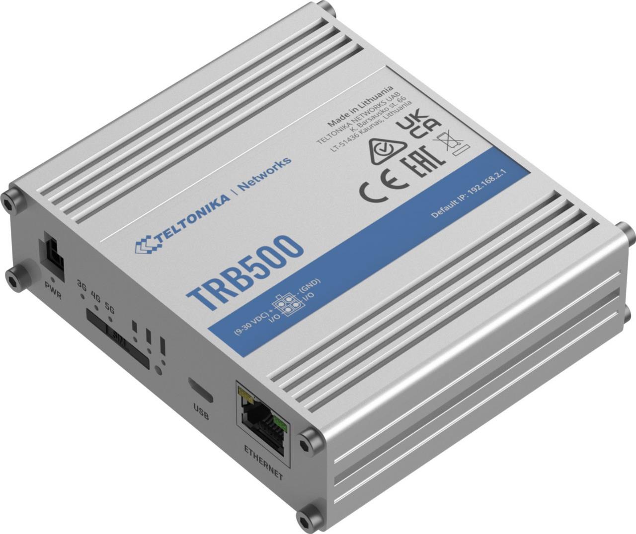 Teltonika TRB500 5G Industrie-Gateway mit Gigabit-Ethernet und konfigurierbaren E/A