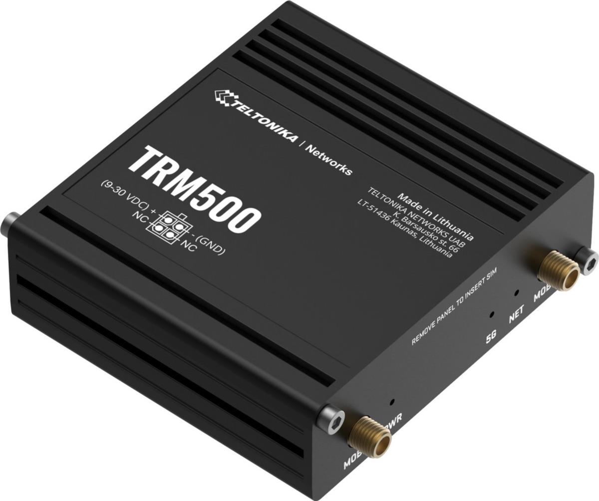 Teltonika TRM500 5G-Industriemodem mit USB-C und DIN-Schienen-Montage
