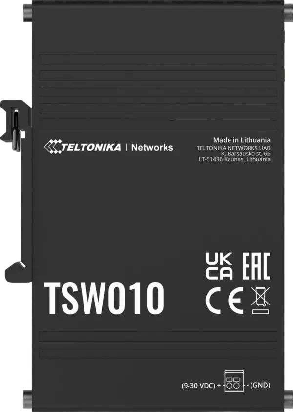 Teltonika TSW010 5-Port 10/100 Industrial Unmanaged Switch