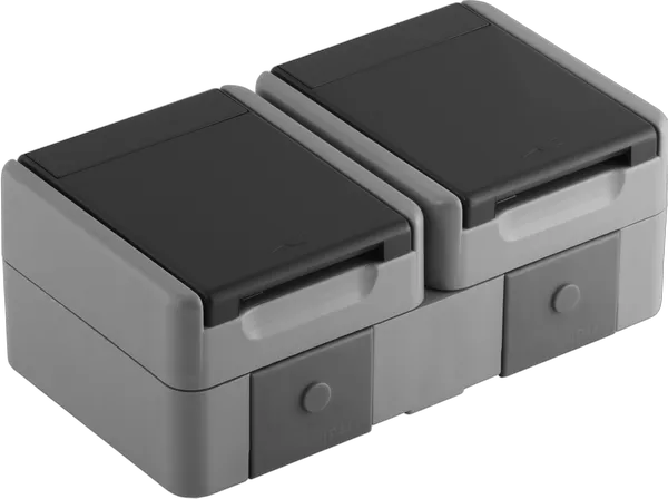 TEM Serie  Fontana Steckdose SET Schutzkontakt DOUBLE HORIZ