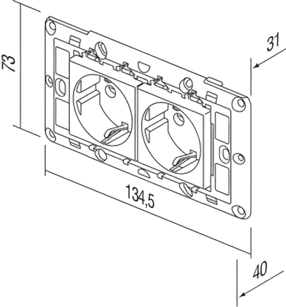 TEM Serie Modul Sets SOCKETS SET 2x Schutzkontakt 2P+E 16A TEM Serie Modul Sets SOCKETS SET 2x Schutzkontakt 2P+E 16A
