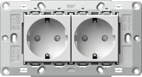 TEM Serie Modul Sets SOCKETS SET 2x Schutzkontakt 2P+E 16A TEM Serie Modul Sets SOCKETS SET 2x Schutzkontakt 2P+E 16A