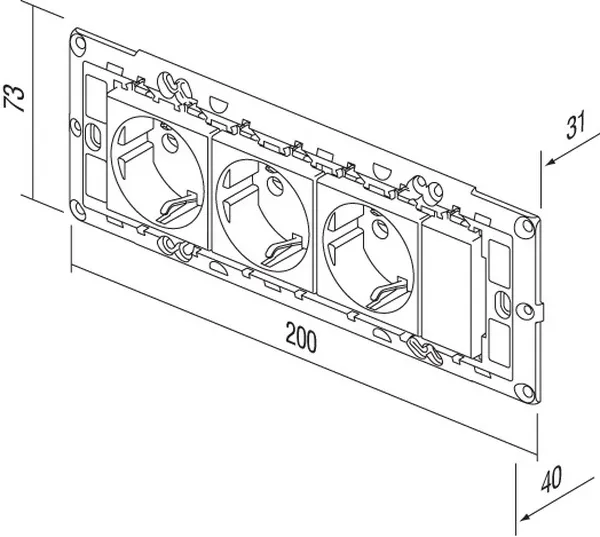 TEM Serie Modul Sets SOCKETS SET 3x Schutzkontakt 2P+E 16A TEM Serie Modul Sets SOCKETS SET 3x Schutzkontakt 2P+E 16A