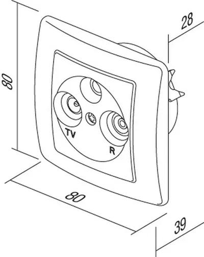 TEM Serie  Ekonomik SOCKET SAT-TV-R END-LINE3dB NB