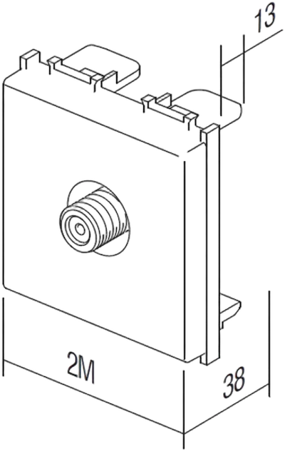 TEM Serie Modul Steckdosen SOCKET TV BASIC0dB 2M PW