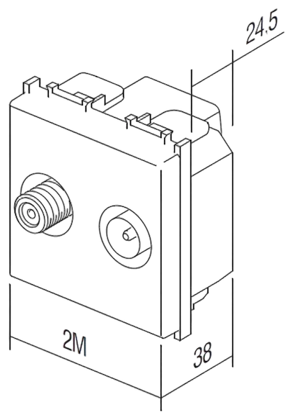 TEM Serie  Modul Steckdosen SOCKET SAT-TV END-LINE1dB 2M P