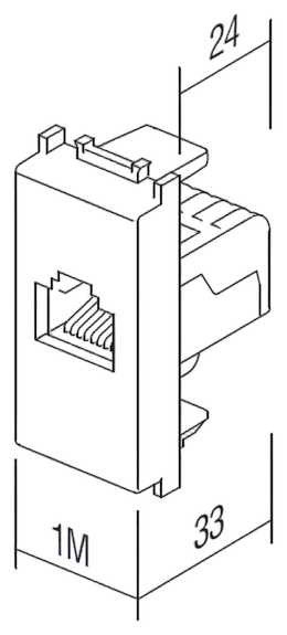 TEM Serie Modul Steckdosen SOCKET TEL KSRJ11 6/4 1M PW TEM Serie Modul Steckdosen SOCKET TEL KSRJ11 6/4 1M PW