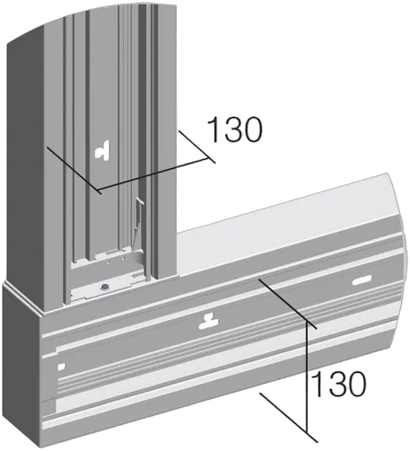 TEM Serie  Modul Brüstungskanal L-BEND MA130x65 PW