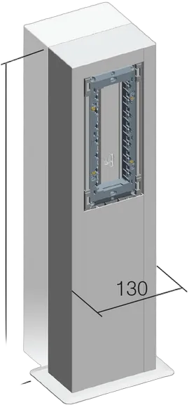 TEM Serie Modul Brüstungskanal SERVICE POST MA130x65x500 PW TEM Serie Modul Brüstungskanal SERVICE POST MA130x65x500 PW