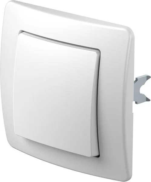 Interruttore a pulsante TEM Serie Ekonomik 1WAY10A 250V nero con tasto bianco quadrato leggermente curvo e clip di Interruttore a pulsante TEM Serie Ekonomik 1WAY10A 250V nero con tasto bianco quadrato leggermente curvo e clip di