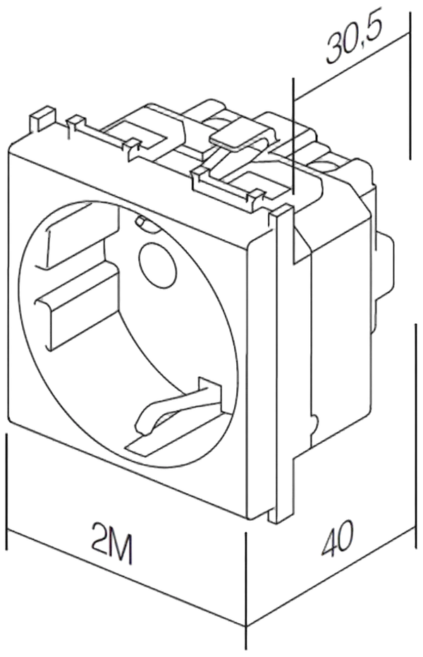 TEM Serie Modul Steckdose Schutzkontakt Antibacterial