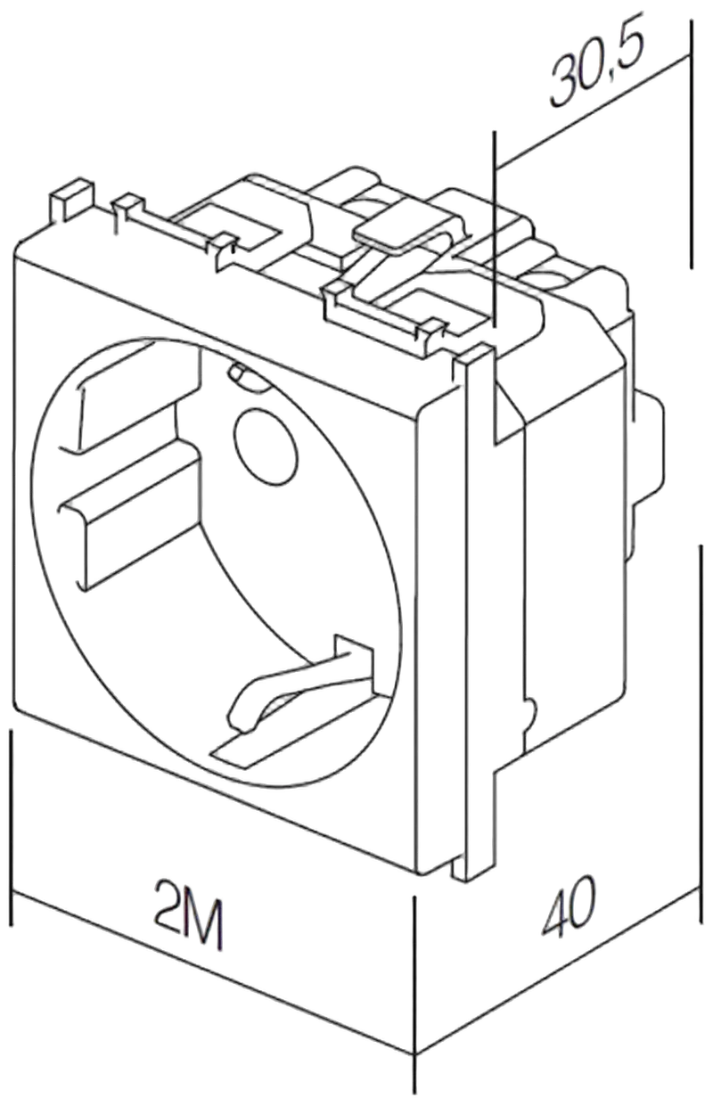 TEM Serie Modul Steckdose Schutzkontakt Antibacterial