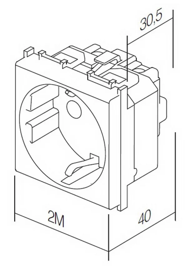 TEM Serie  Modul Steckdosen SOCKET Schutzkontakt+KS2P+E 16A 250V~