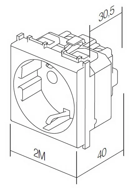 TEM Serie Modul Steckdosen SOCKET Schutzkontakt+KS2P+E 16A 250V~ TEM Serie Modul Steckdosen SOCKET Schutzkontakt+KS2P+E 16A 250V~