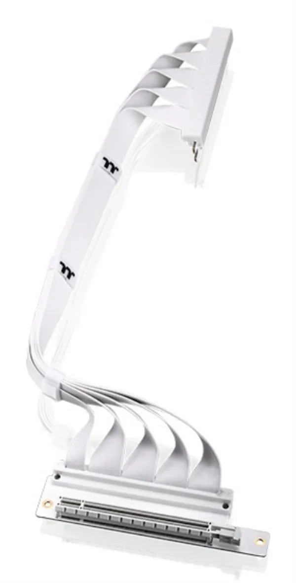 Thermaltake PCI-E 4.0 Dual 90 Degree Riser Cable 400mm Snow