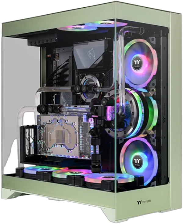 Geh Thermaltake CTE E550 TG Midi Tower  "Matcha Green" retail