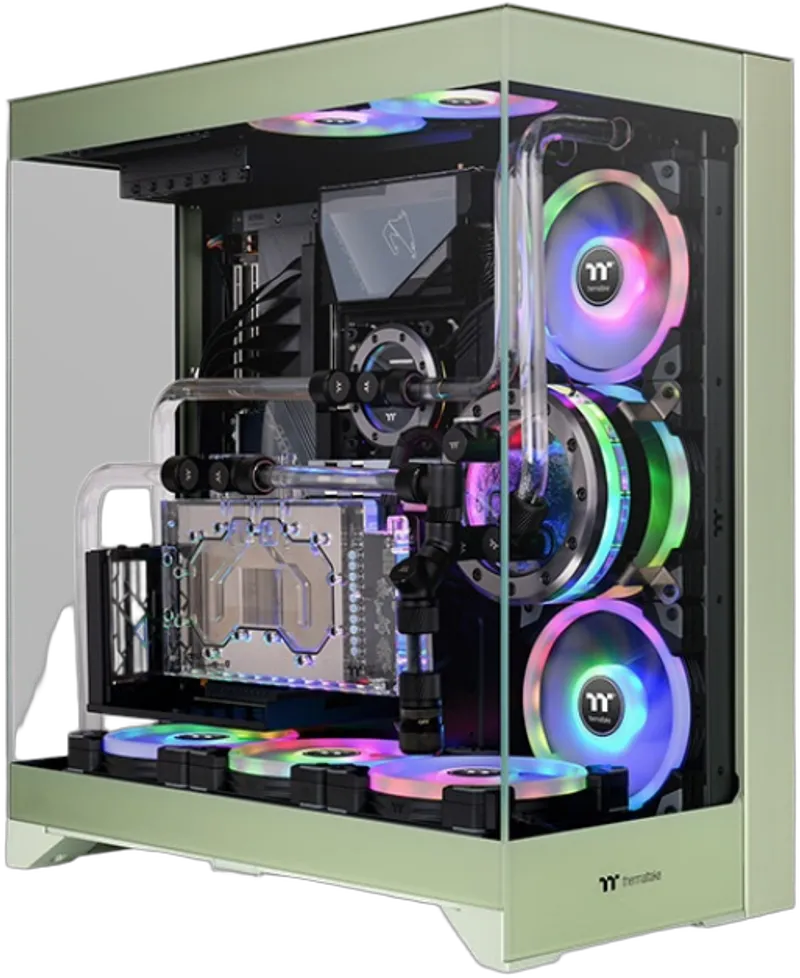 Geh Thermaltake CTE E550 TG Midi Tower  "Matcha Green" retail