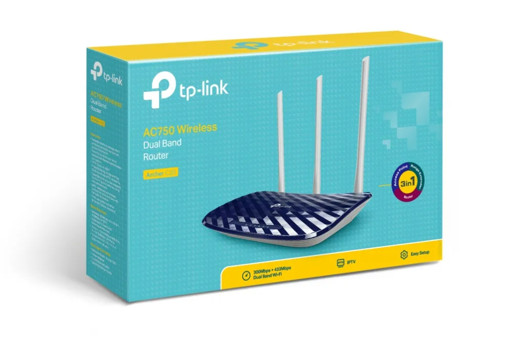 TP-Link Archer C20 AC750 Dual-Band Wi-Fi Router TP-Link Archer C20 AC750 Dual-Band Wi-Fi Router