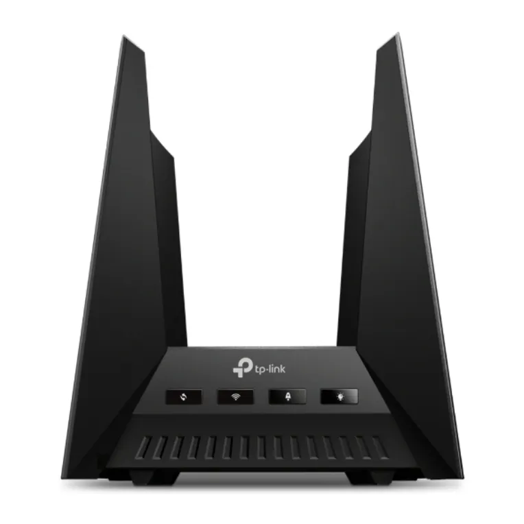 Router TP-Link Archer GE800 WiFi 6 BE19000 tri-band gaming nero con due antenne laterali, LED frontali per internet, WiFi,