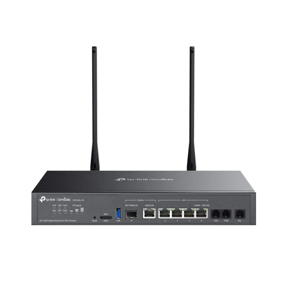 Omada DR3220v-4G4G+ Cat6 Gigabit Rackmount DSL Gateway