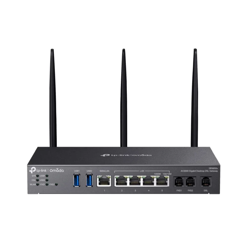 Omada DR3650v AX3000 Gigabit Desktop DSL Gateway Router Omada DR3650v AX3000 Gigabit Desktop DSL Gateway Router