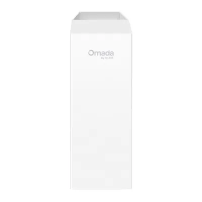 TP-LINK 2.4GHz N300 Wireless Bridge, scatola bianca rettangolare con logo Omada grigio per connessioni indoor e outdoor.