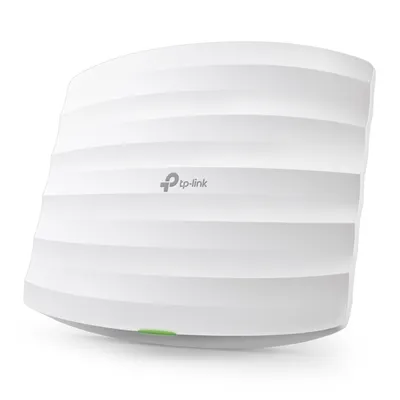 TP-Link EAP115 Decken-WLAN-Access-Point mit geripptem Gehäuse, grünem LED-Signal und TP-Link Logo für schnelle 300 Mbps TP-Link EAP115 Decken-WLAN-Access-Point mit geripptem Gehäuse, grünem LED-Signal und TP-Link Logo für schnelle 300 Mbps