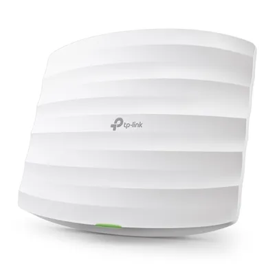 TP-LINK EAP223 AC1350 access point wireless bianco a forma quadrata arrotondata con superficie scanalata e logo centrale, TP-LINK EAP223 AC1350 access point wireless bianco a forma quadrata arrotondata con superficie scanalata e logo centrale,