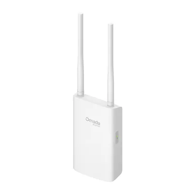 TP-Link Omada EAP603-Outdoor access point Wi-Fi 6 esterno bianco con due antenne verticali e logo Omada, indicatore LED TP-Link Omada EAP603-Outdoor access point Wi-Fi 6 esterno bianco con due antenne verticali e logo Omada, indicatore LED