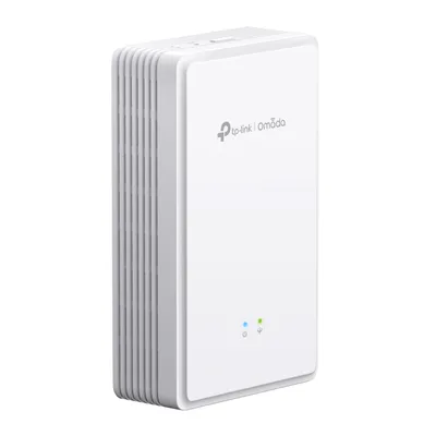 TP-Link Omada EAP615GP-Wall access point a parete bianco con logo, LED e feritoie di ventilazione laterali per reti Wi-Fi TP-Link Omada EAP615GP-Wall access point a parete bianco con logo, LED e feritoie di ventilazione laterali per reti Wi-Fi